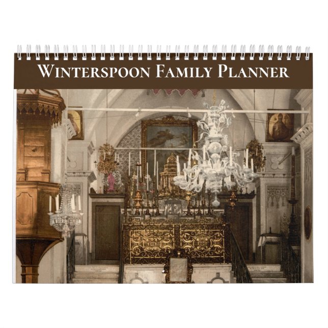 Custom Christian Family Scripture 12-Month Planner Calendar (Cover)