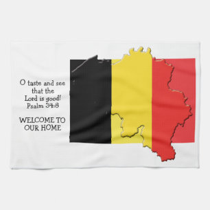 Custom Christian FLAG OF BELGIUM Kitchen Towel