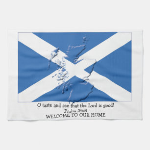 Custom Christian FLAG OF SCOTLAND Kitchen Towel