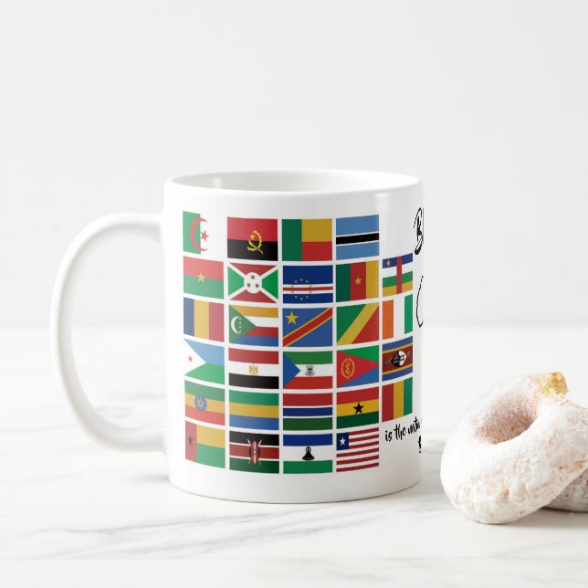 Custom Christian FLAGS OF AFRICA Coffee Mug (With Donut)