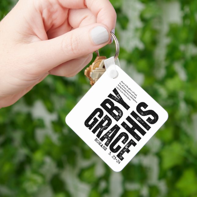 Custom Christian Grace by God Key Ring (Hand)