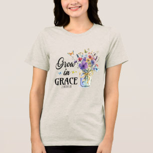 Custom Christian Grow in Grace Tri-Blend Shirt