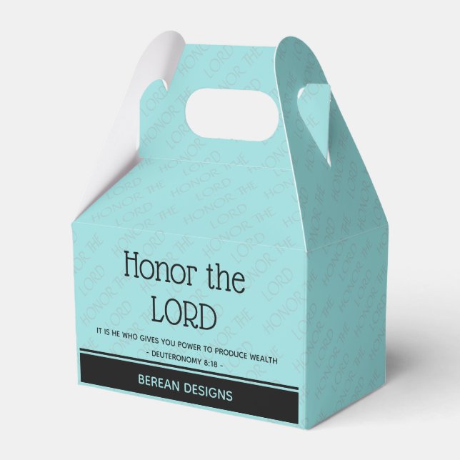 Custom Christian HONOUR HONOR THE LORD Add Name Favour Box (Front Side)