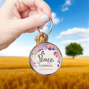 Custom Christian Peace, Not Turmoil Key Ring