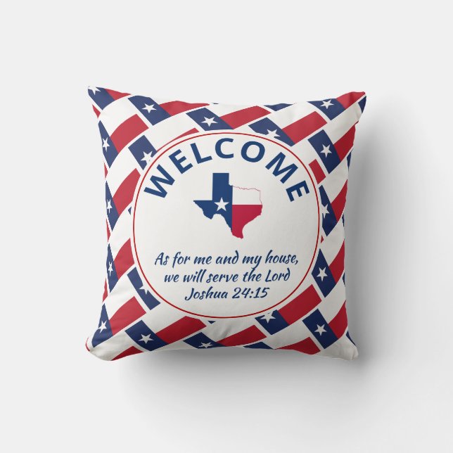 Custom Christian TEXAS Welcome Cushion (Front)