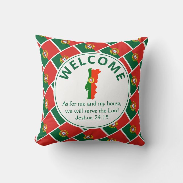 Custom Christian  Welcome PORTUGAL Cushion (Front)