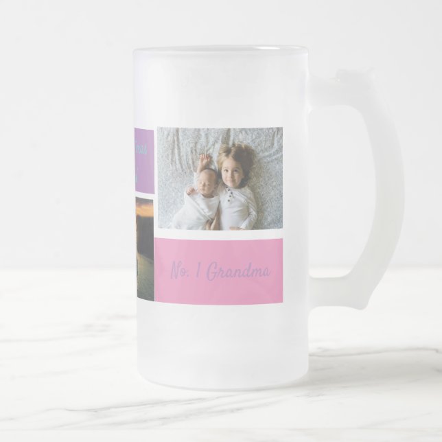 Custom Christmas 3 Photo Personalised Grandma Mug (Right)