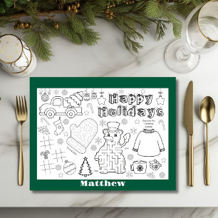 Custom Christmas Activity Placemat Paper Sheet