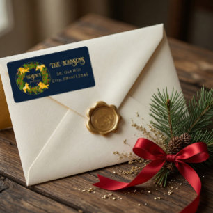 Custom Christmas Address Label with Gingerbread