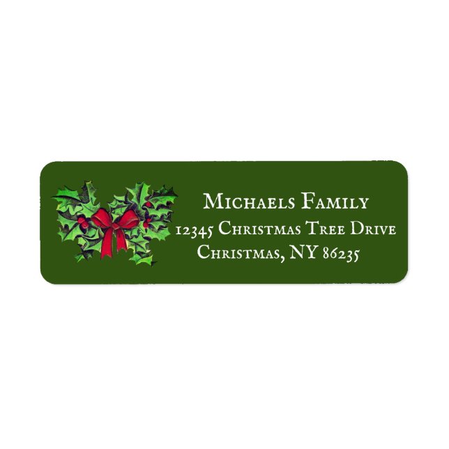 Custom Christmas Address Labels - Holiday Green (Front)