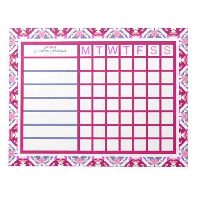 Custom Christmas ADHD Womens Productivity Planner Notepad (Front)