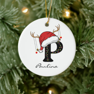 Custom Christmas Alphabet Initial Ornament for Mum
