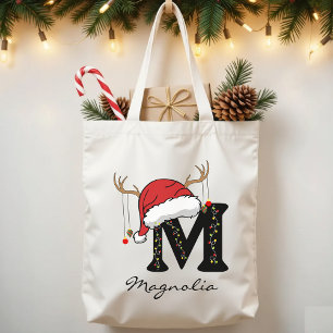 Custom Christmas Alphabet Monogram Bag for Women