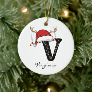 Custom Christmas Alphabet Ornament for Dad or Mum