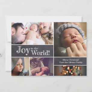 Custom Christmas Baby Photos Joy to the World Holiday Card