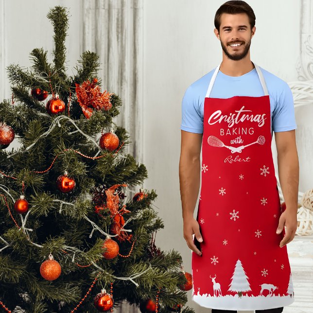 Custom Christmas Baking With (your name) Apron (Creator Uploaded)