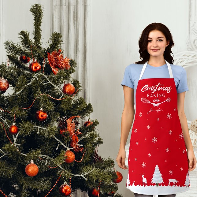 Custom Christmas Baking With (your name) Apron (Creator Uploaded)