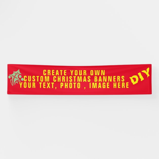 Custom Christmas Banners, DIY Outdoor Holiday  Banner (Horizontal)