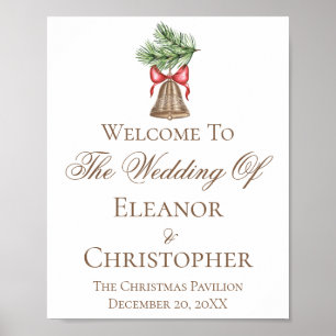 Custom Christmas Bell Wedding Downloadable Poster
