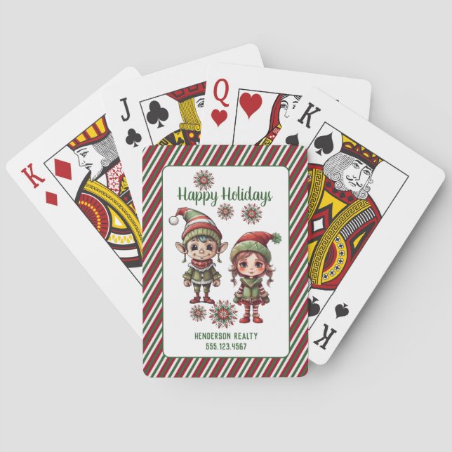 Custom Christmas Business Event Games Playing Cards (Back)