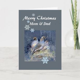 Custom Christmas California Quail Bird Scripture Holiday Card