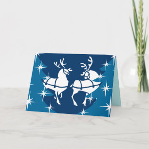 Custom Christmas Card Classic Blue Christmas Cards