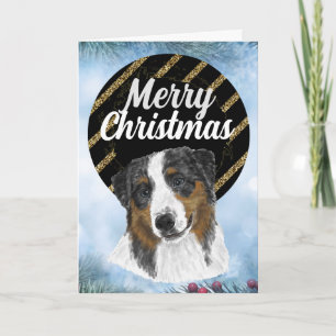 Custom Christmas card from Australian Shepherd