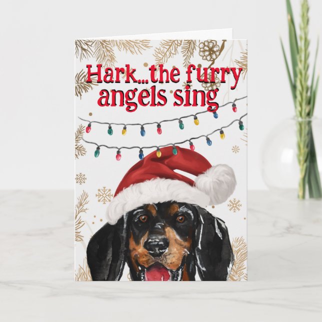 Custom Christmas card from Black & Tan Coonhound (Front)