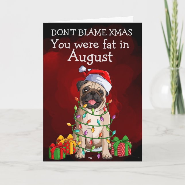 Custom Christmas Card from your Pug  (Front)