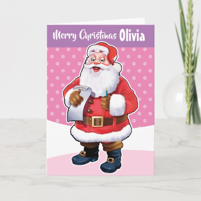 Custom Christmas card "Merry Christmas your name" (Front)