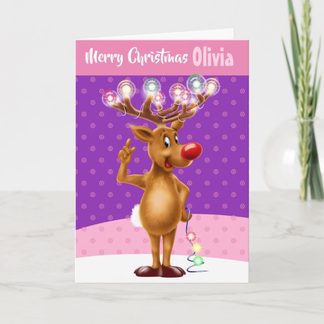 Custom Christmas card "Merry Christmas your name" (Front)