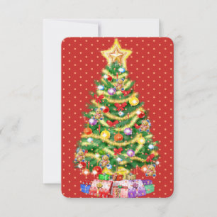 Custom Christmas card tree and decorations.