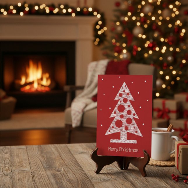 Custom Christmas Card with Abstract Line Art Tree (Creator Uploaded)