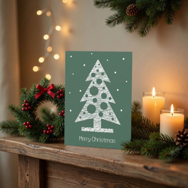 Custom Christmas Card with Abstract Line Art Tree (Creator Uploaded)