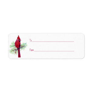 Custom Christmas Cardinal Gift Tag