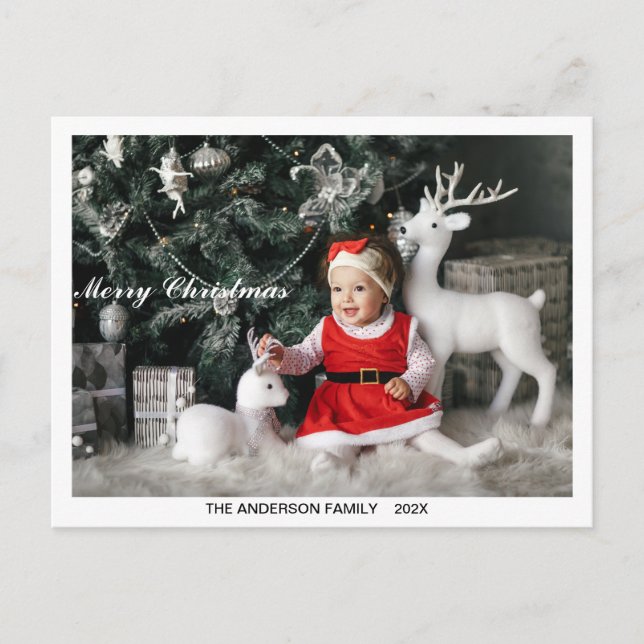 Custom Christmas Cards, Cute Personalised Photo  Postcard (Front)