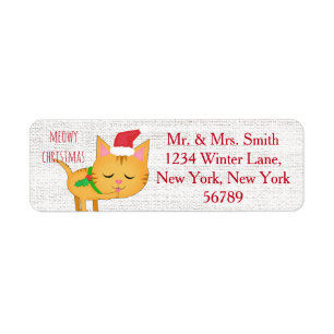 Custom Christmas Cat Return Address Labels