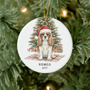 Custom Christmas Cavalier King Charles Spaniel Ceramic Tree Decoration