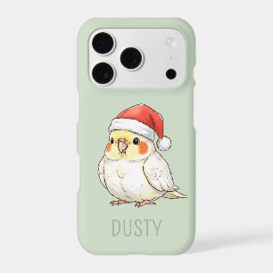 Custom Christmas Cockatiel Wearing Santa Hat