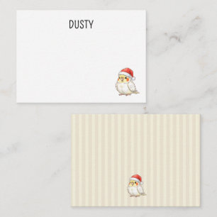 Custom Christmas Cockatiel Wearing Santa Hat Card