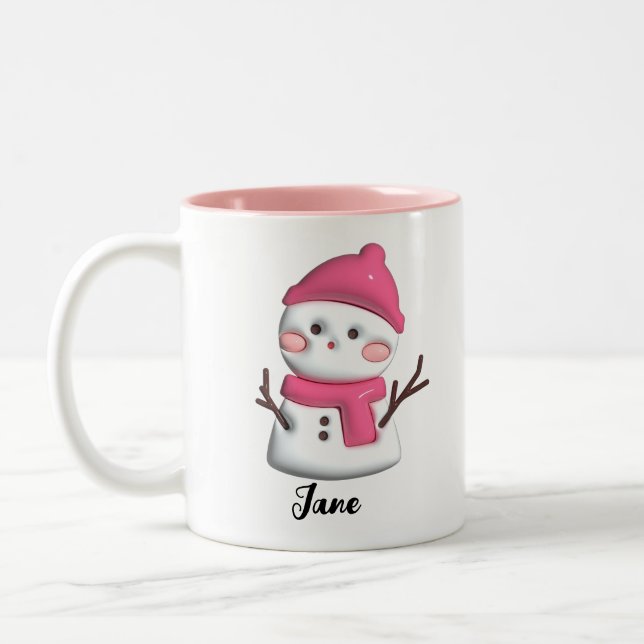Custom Christmas Coffee Gift Two-Tone Coffee Mug (Left)