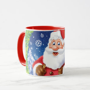 Custom Christmas coffee mug , Santa and toy sack.
