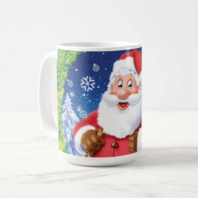 Custom Christmas coffee mug, Santa and toy sack. Coffee Mug (Front Left)