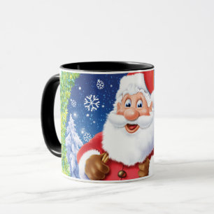 Custom Christmas coffee mug, Santa and toy sack. Mug