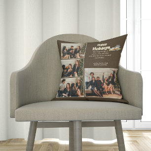 Custom Christmas Collage Photo Throw Pillow