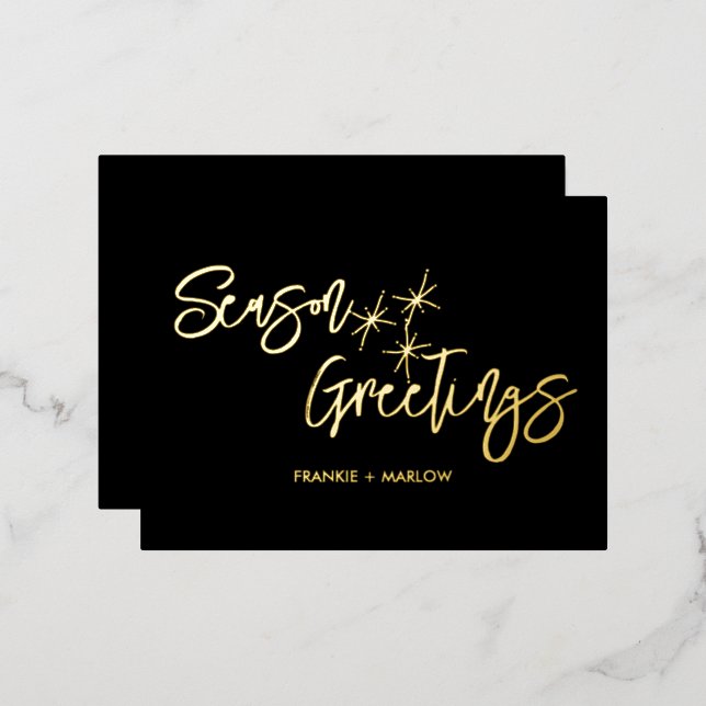 Custom Christmas Company Logo Season Greetings Foil Holiday Postcard (Front/Back)