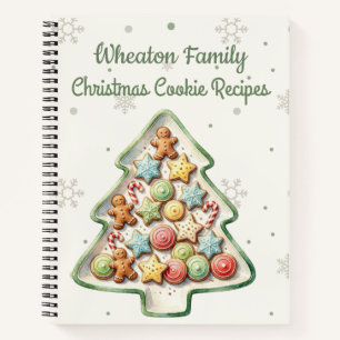 Custom Christmas Cookie Tray Recipe Notebook