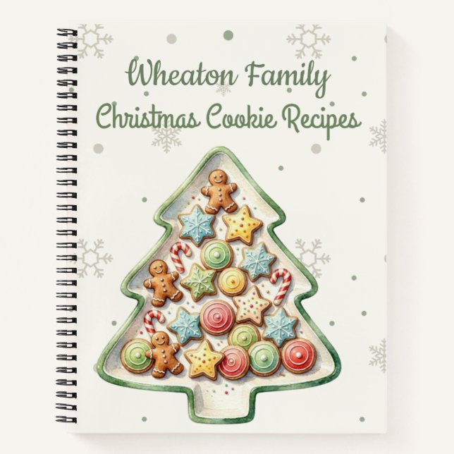 Custom Christmas Cookie Tray Recipe Notebook (Front)
