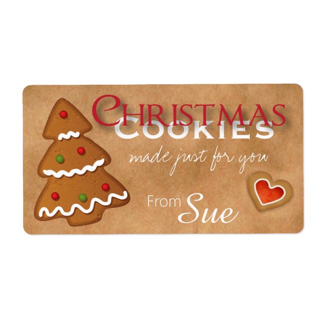 Custom Christmas Cookies Just for You Labels (Front)