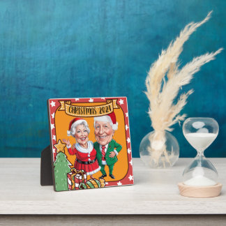 Custom Christmas couple caricature Plaque
